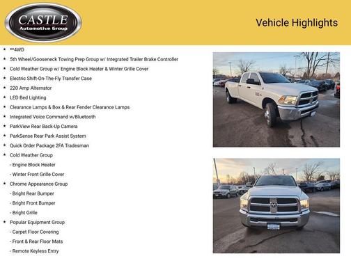 2018 RAM 3500 Tradesman Crew Cab 4x4 8' Box