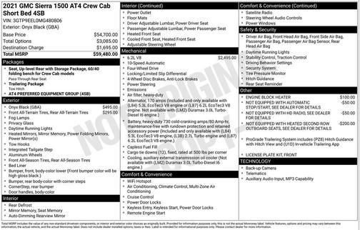 Onyx Black 2021 GMC Sierra 1500 AT4