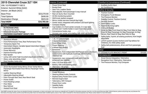 2015 Chevrolet Cruze 2LT
