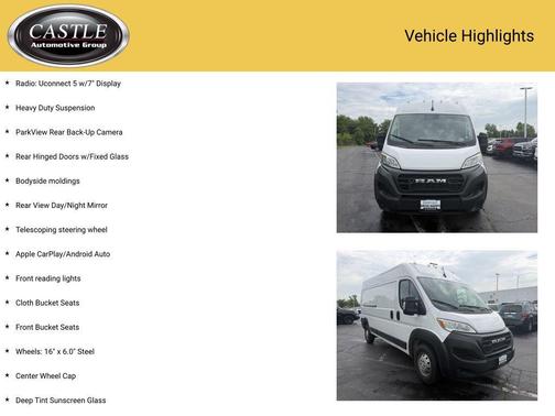 Bright White Clearcoat 2023 RAM ProMaster 2500 High Roof