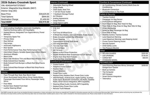 Magnetite Gray Metallic 2026 Subaru Crosstrek Sport
