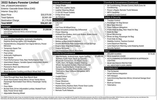 2022 Subaru Forester Limited