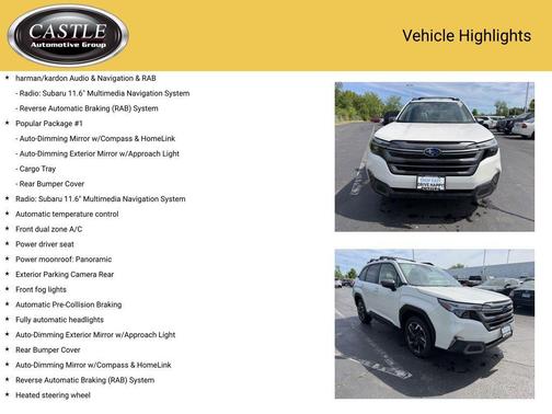 Crystal White Pearl 2025 Subaru Forester Limited