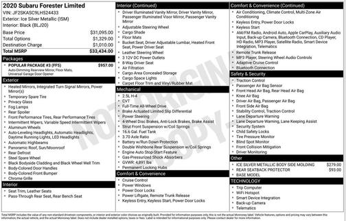 2020 Subaru Forester Limited
