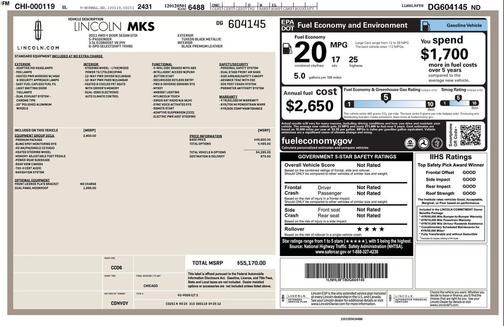 Tuxedo Black 2013 Lincoln MKS EcoBoost