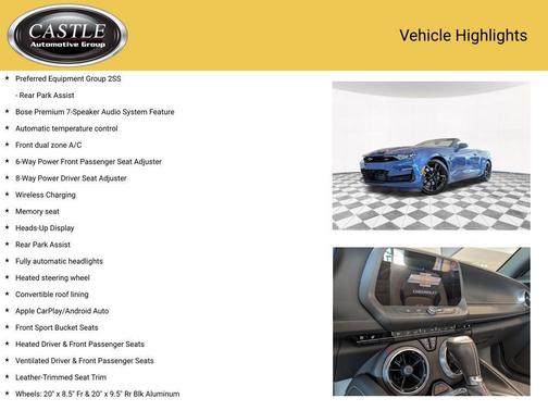 Riverside Blue Metallic 2023 Chevrolet Camaro 2SS