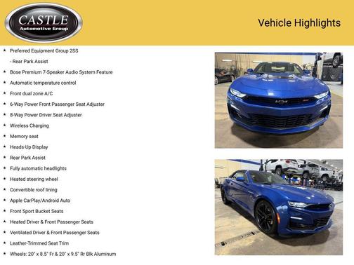 Riverside Blue Metallic 2023 Chevrolet Camaro 2SS