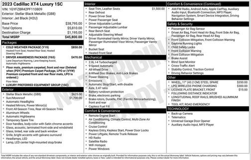 Stellar Black Metallic 2023 Cadillac XT4 Luxury