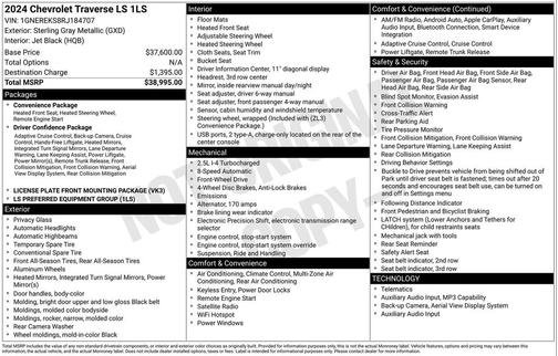 Sterling Gray Metallic 2024 Chevrolet Traverse LS