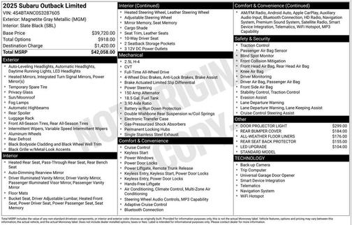 Magnetite Gray Metallic 2025 Subaru Outback Limited