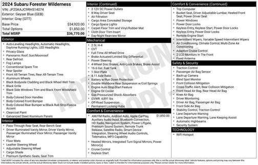 2024 Subaru Forester Wilderness