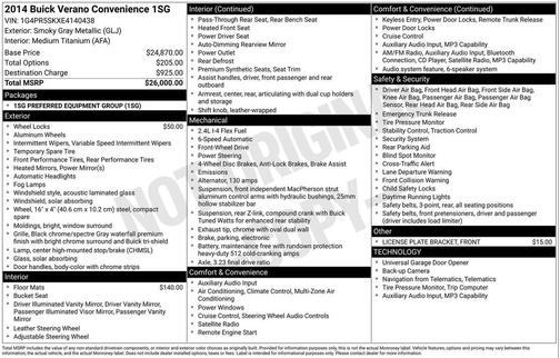 2014 Buick Verano Convenience