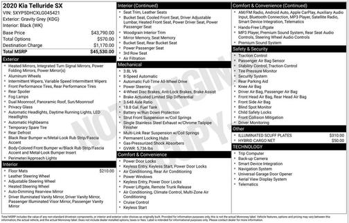 2020 Kia Telluride SX