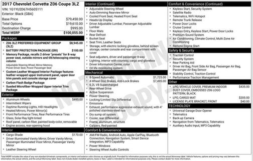 2017 Chevrolet Corvette Z06