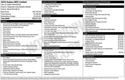 2023 Subaru BRZ Limited
