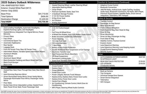 2025 Subaru Outback Wilderness