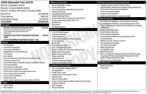Crimson Metallic 2024 Chevrolet Trax FWD ACTIV