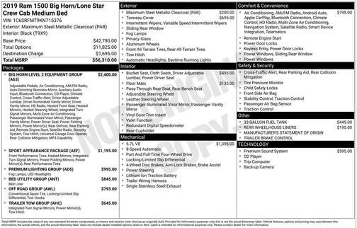 2019 RAM 1500 Big Horn
