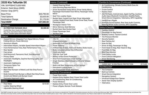 2020 Kia Telluride SX