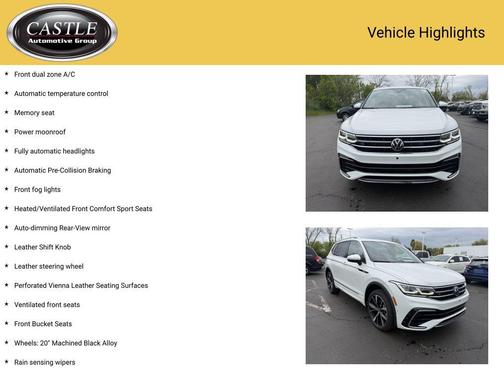 Oryx White Pearl 2022 Volkswagen Tiguan 2.0T SEL R-Line 4MOTION