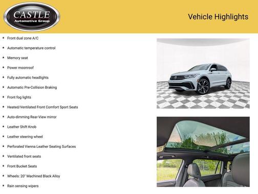Oryx White Pearl 2022 Volkswagen Tiguan 2.0T SEL R-Line 4MOTION