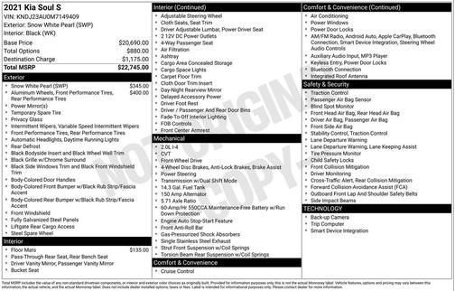 Snow White Pearl 2021 Kia Soul S