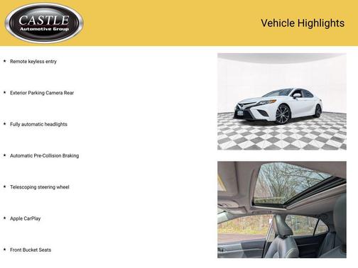 Super White 2019 Toyota Camry SE