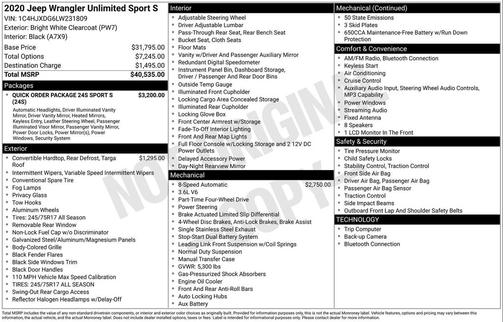 Bright White Clearcoat 2020 Jeep Wrangler Unlimited Sport