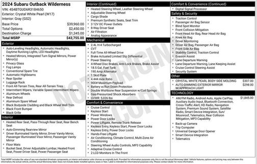 2024 Subaru Outback Wilderness