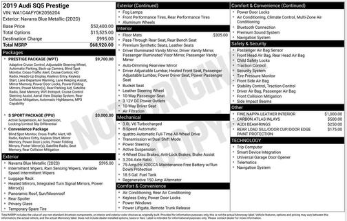 2019 Audi SQ5 3.0T Prestige