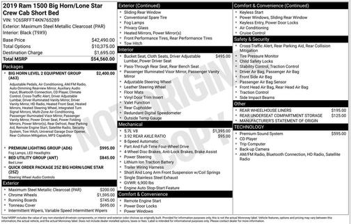Maximum Steel Metallic Clearcoat 2019 RAM 1500 Big Horn