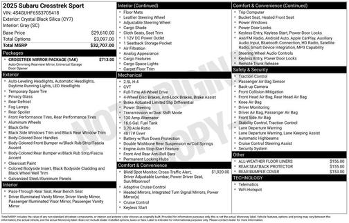 2025 Subaru Crosstrek Sport