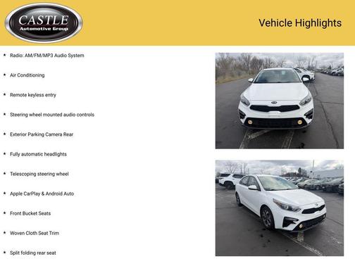 Clear White 2020 Kia Forte LXS