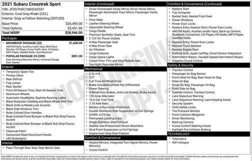 2021 Subaru Crosstrek Sport