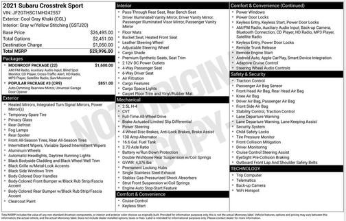 2021 Subaru Crosstrek Sport