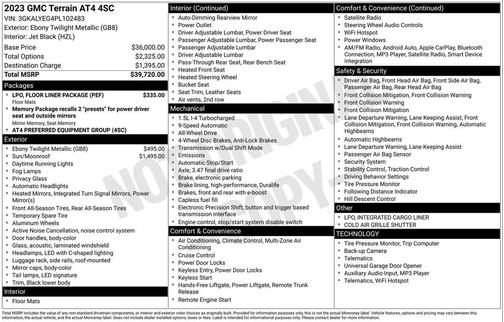 Ebony Twilight Metallic 2023 GMC Terrain AWD AT4