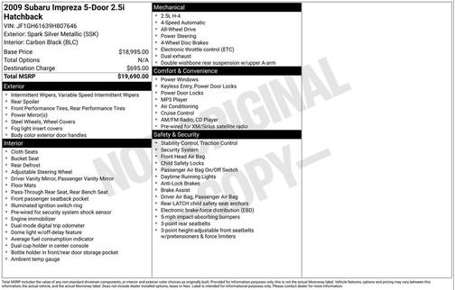 2009 Subaru Impreza 2.5 i