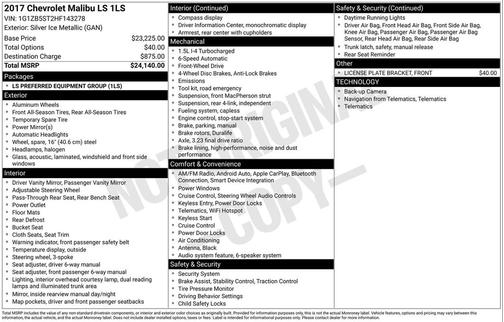 2017 Chevrolet Malibu 1LS