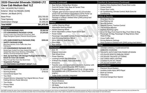 2020 Chevrolet Silverado 2500 LTZ
