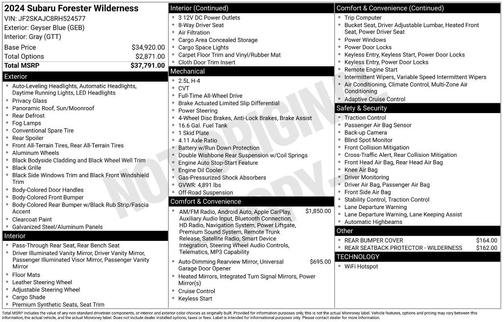 2024 Subaru Forester Wilderness