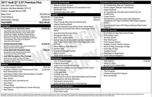 2017 Audi Q7 3.0T Premium