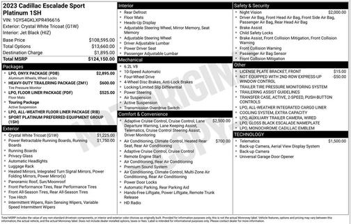 2023 Cadillac Escalade Sport Platinum