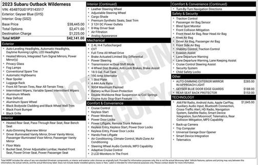 2023 Subaru Outback Wilderness