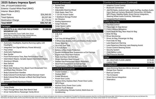 2025 Subaru Impreza Sport