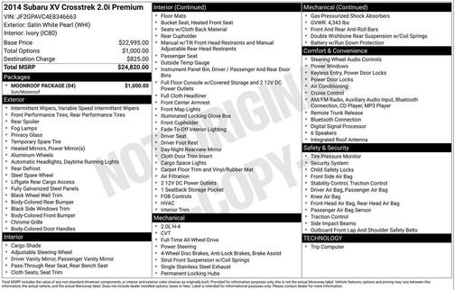 2014 Subaru XV Crosstrek 2.0i Premium