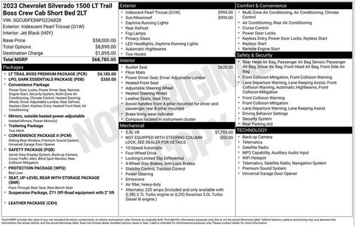 Iridescent Pearl Tricoat 2023 Chevrolet Silverado 1500 LT Trail Boss