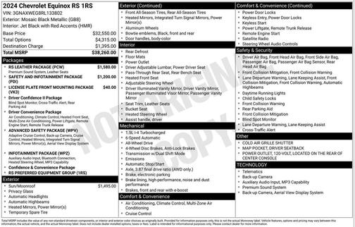 Mosaic Black Metallic 2024 Chevrolet Equinox AWD RS