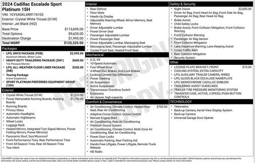 2024 Cadillac Escalade Sport Platinum