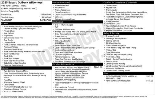 2025 Subaru Outback Wilderness