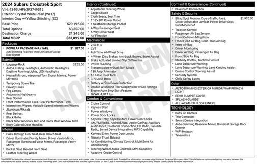 2024 Subaru Crosstrek Sport